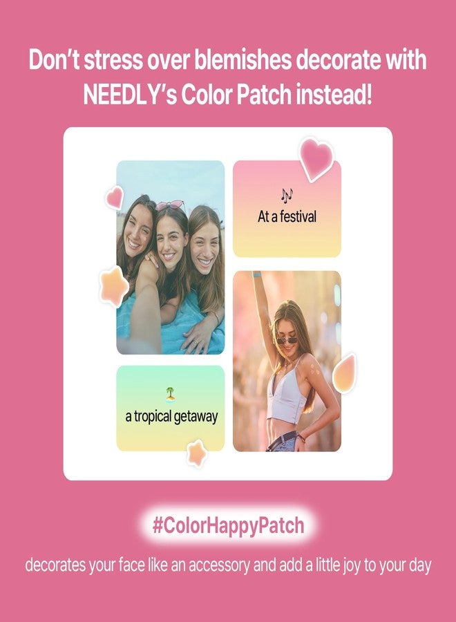 NEEDLY Patch for Blemishes Colorful, 12 Patches | Hydrocolloid Microdart Pimple Patch, Cute Star, Heart & Teardrop Micropoint Acne Patch for Early-Stage Zits and Deep Pimples, Korean Skin Care - Image 3